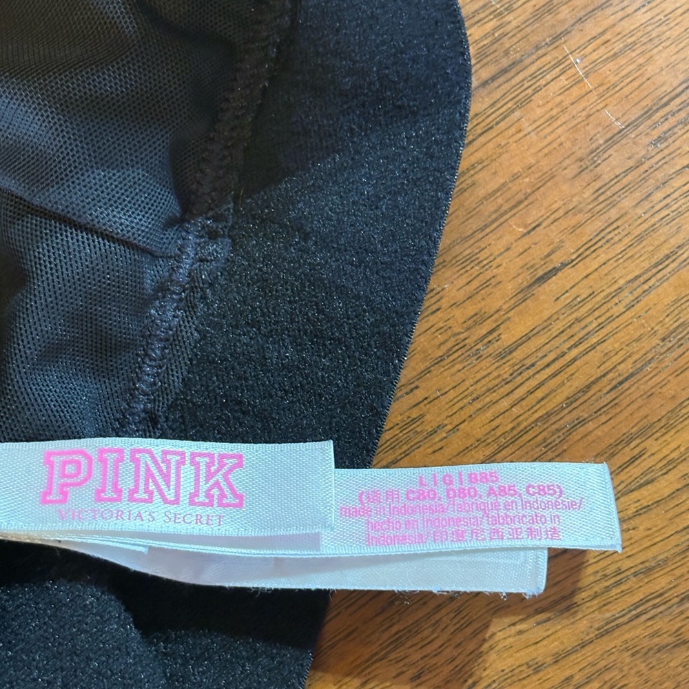 PINK Victoria's Secret Black and Silver Lace Bralette - Picture 3 of 3